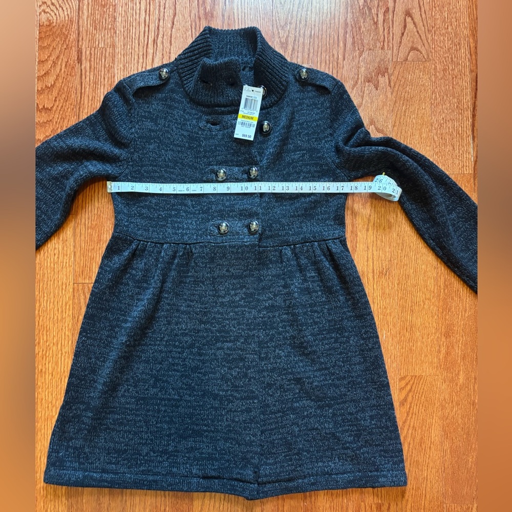 Style Co Cardigan Sweater Band Jacket Grey Double Breasted Military, medium - Picture 8 of 9